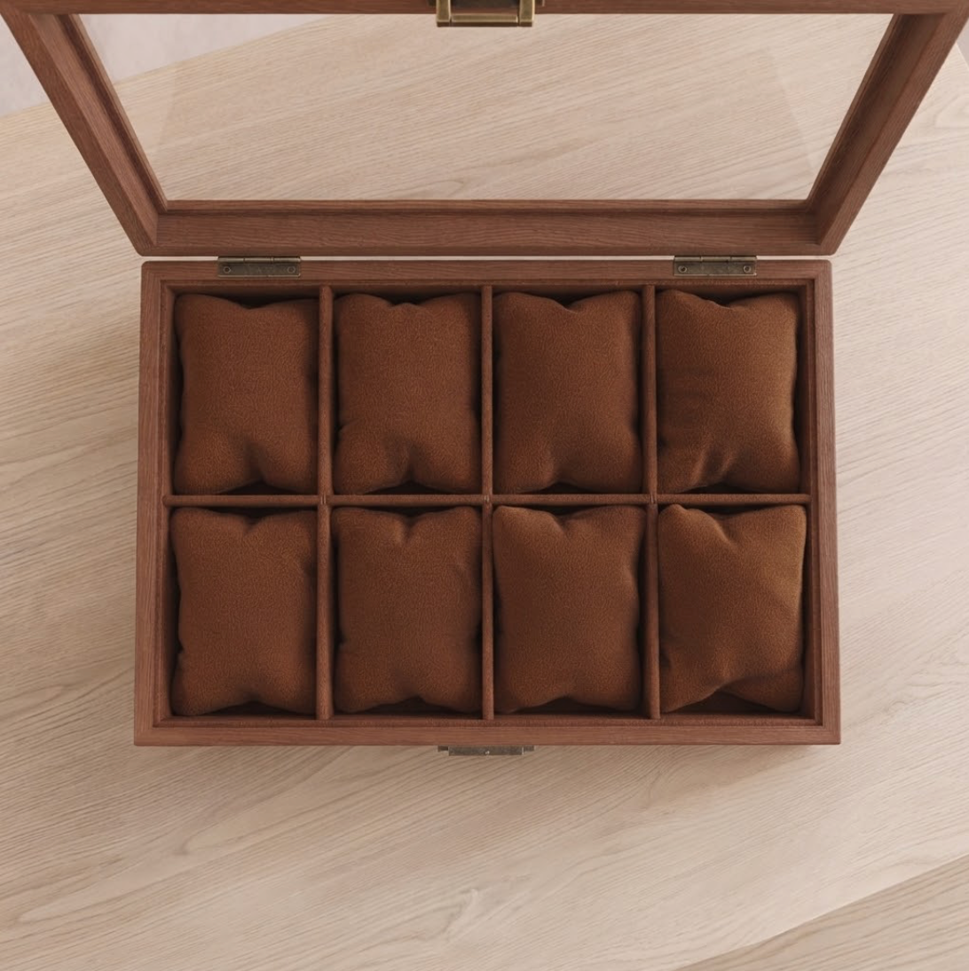 Boîte à Montres en Bois 8 Emplacements
